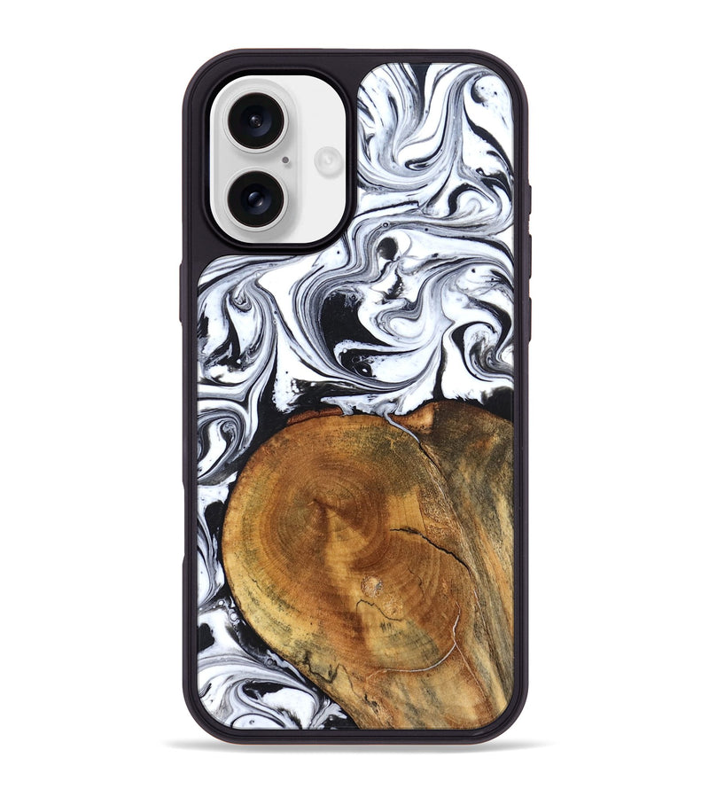 iPhone 16 Plus Wood Phone Case - Indie (Black & White, 827625)