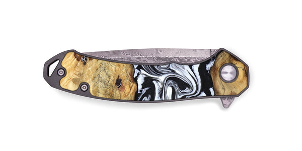 EDC Wood Pocket Knife - Qiana (Black & White, 827626)