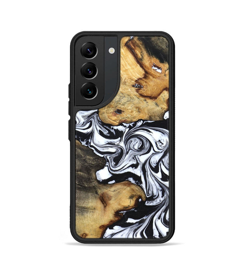 Galaxy S22 Wood Phone Case - Qiana (Black & White, 827626)