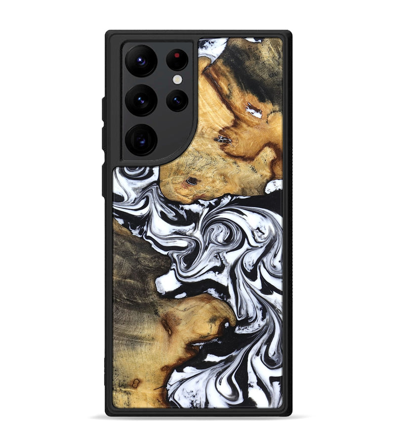 Galaxy S22 Ultra Wood Phone Case - Qiana (Black & White, 827626)