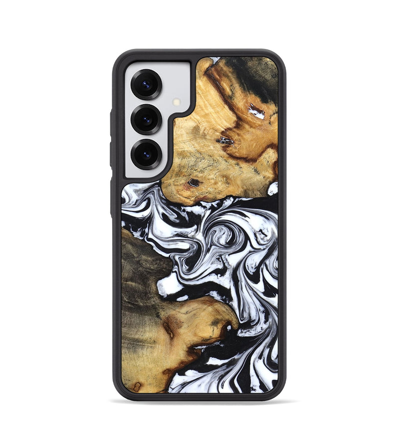 Galaxy S25 Wood Phone Case - Qiana (Black & White, 827626)