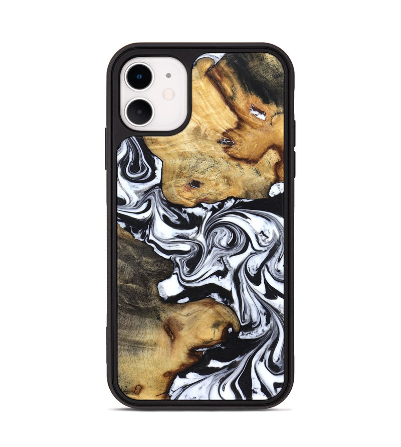 iPhone 11 Wood Phone Case - Qiana (Black & White, 827626)