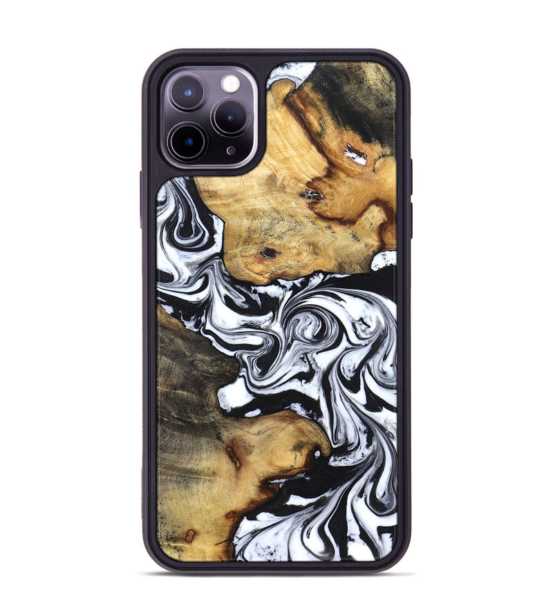 iPhone 11 Pro Max Wood Phone Case - Qiana (Black & White, 827626)