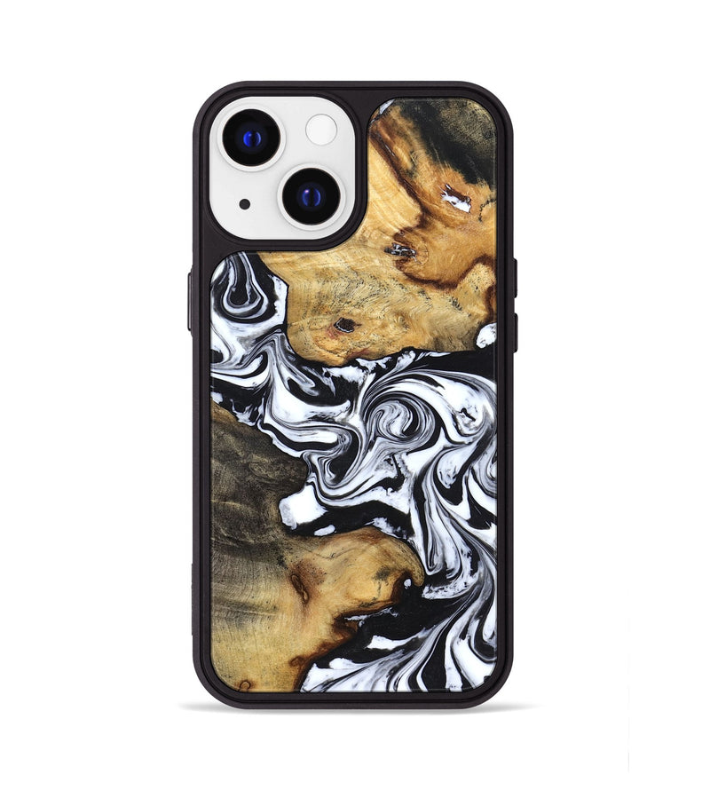 iPhone 13 Wood Phone Case - Qiana (Black & White, 827626)