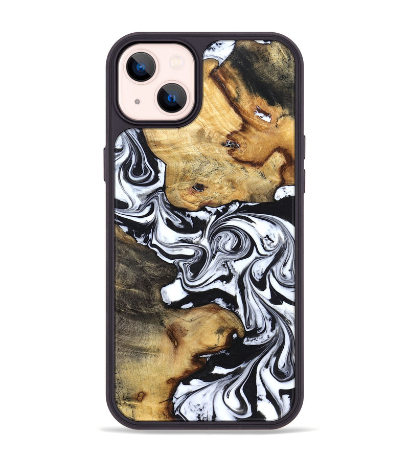 iPhone 14 Plus Wood Phone Case - Qiana (Black & White, 827626)