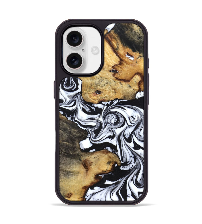 iPhone 17 Wood Phone Case - Qiana (Black & White, 827626)