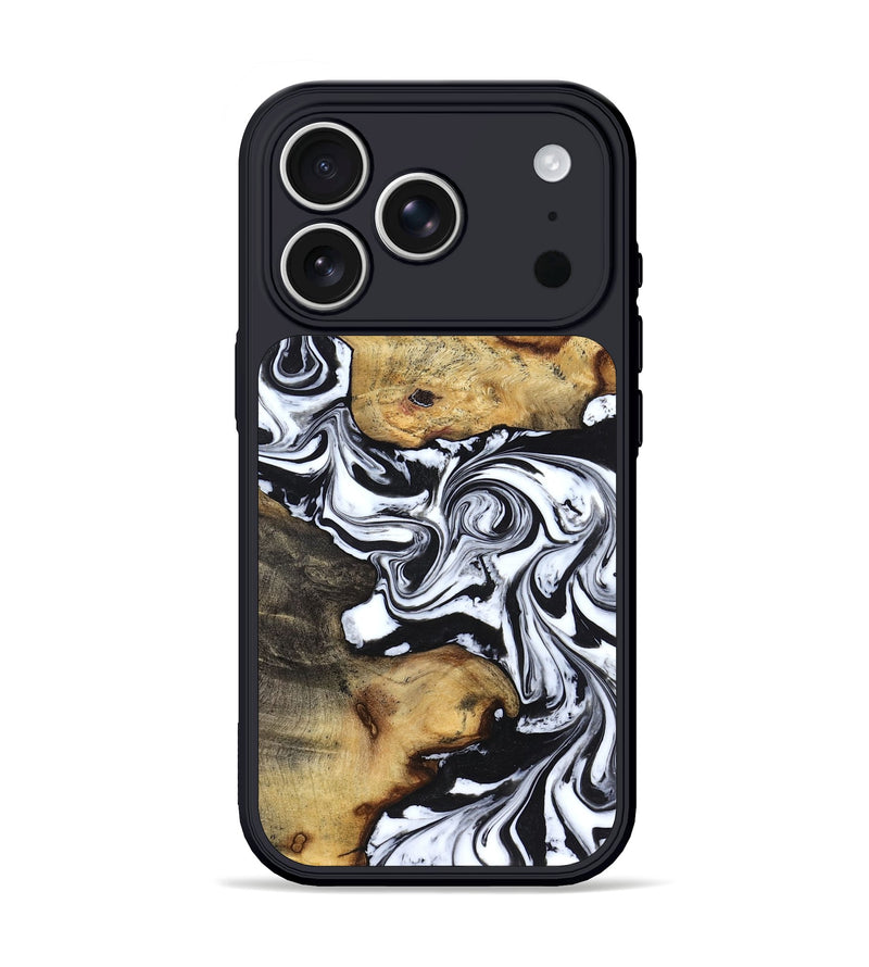 iPhone 17 Pro Wood Phone Case - Qiana (Black & White, 827626)