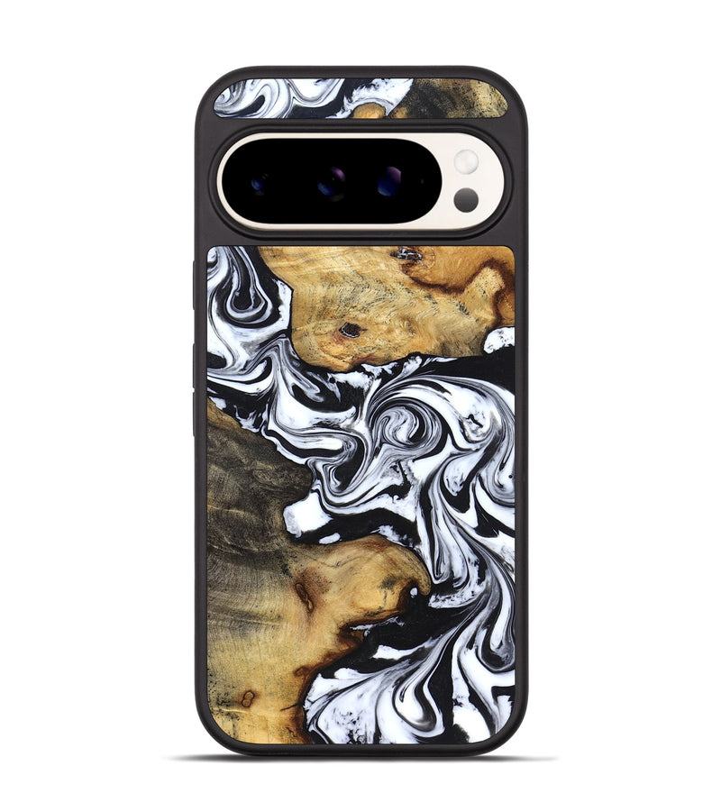 Pixel 9 Pro Wood Phone Case - Qiana (Black & White, 827626)