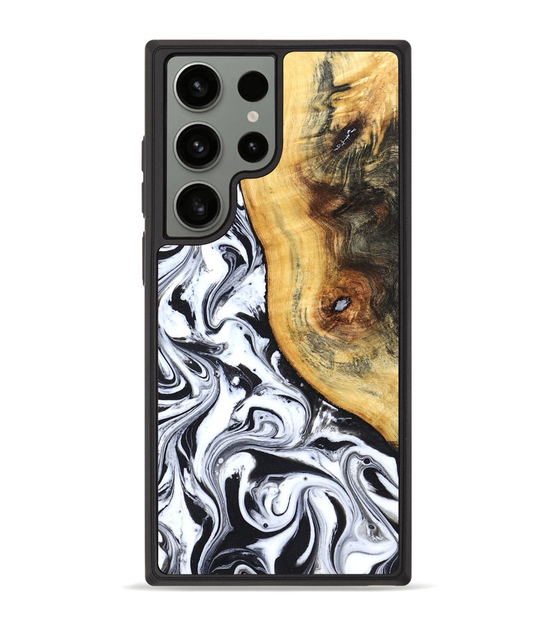 Galaxy S23 Ultra Wood Phone Case - Ariyah (Black & White, 827627)
