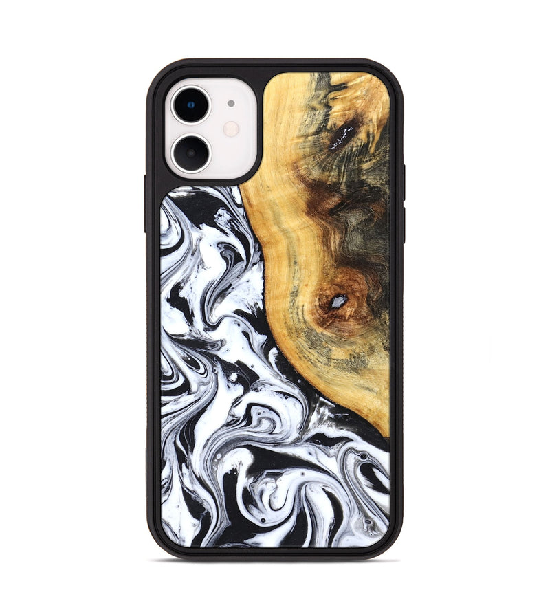 iPhone 11 Wood Phone Case - Ariyah (Black & White, 827627)