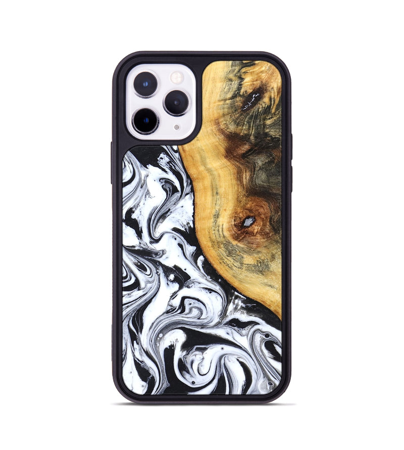 iPhone 11 Pro Wood Phone Case - Ariyah (Black & White, 827627)