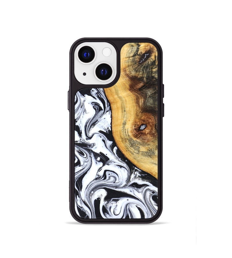 iPhone 13 mini Wood Phone Case - Ariyah (Black & White, 827627)