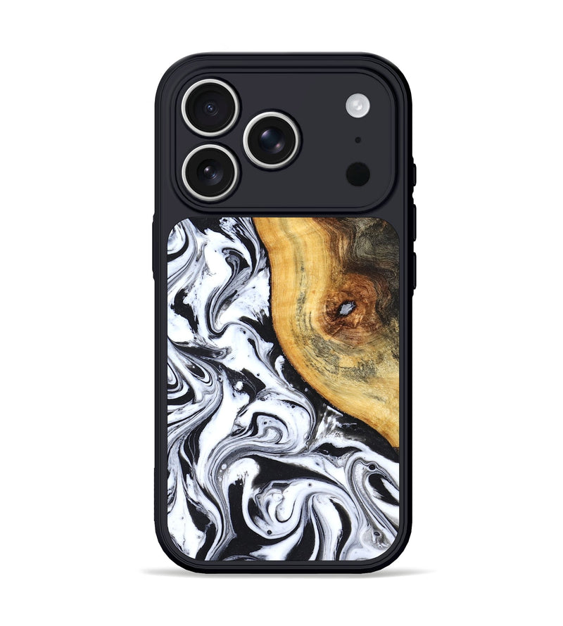 iPhone 17 Pro Wood Phone Case - Ariyah (Black & White, 827627)