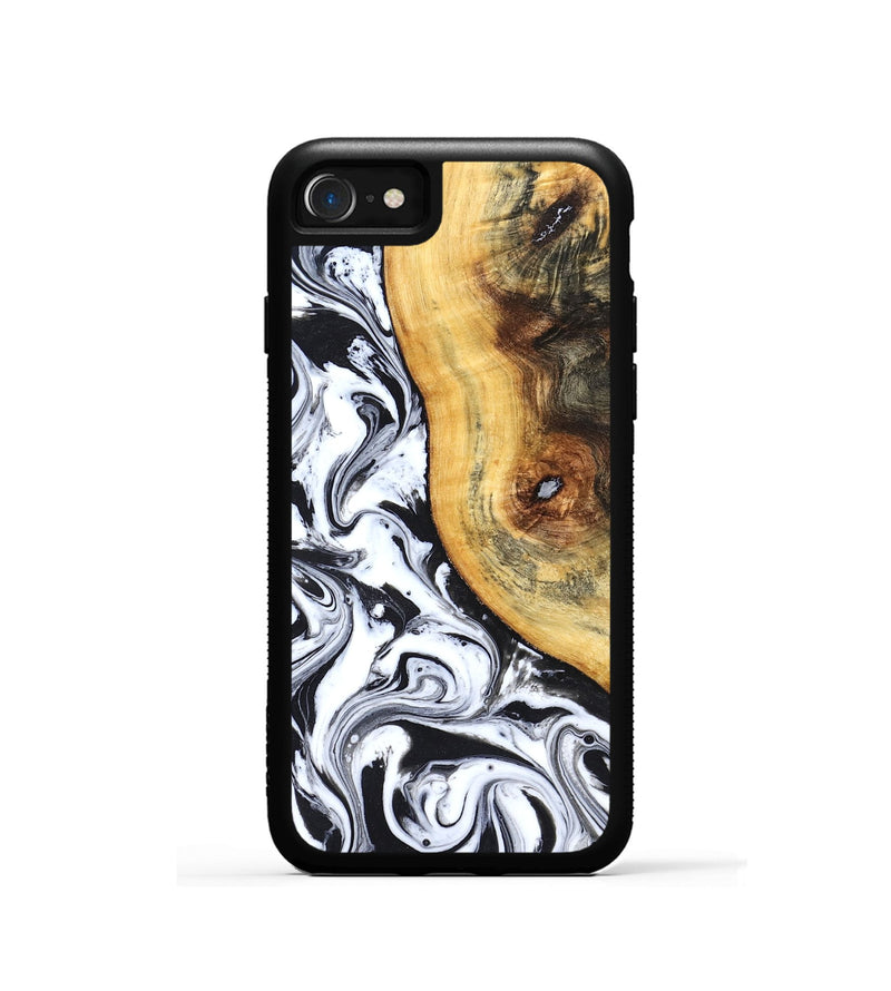 iPhone SE Wood Phone Case - Ariyah (Black & White, 827627)