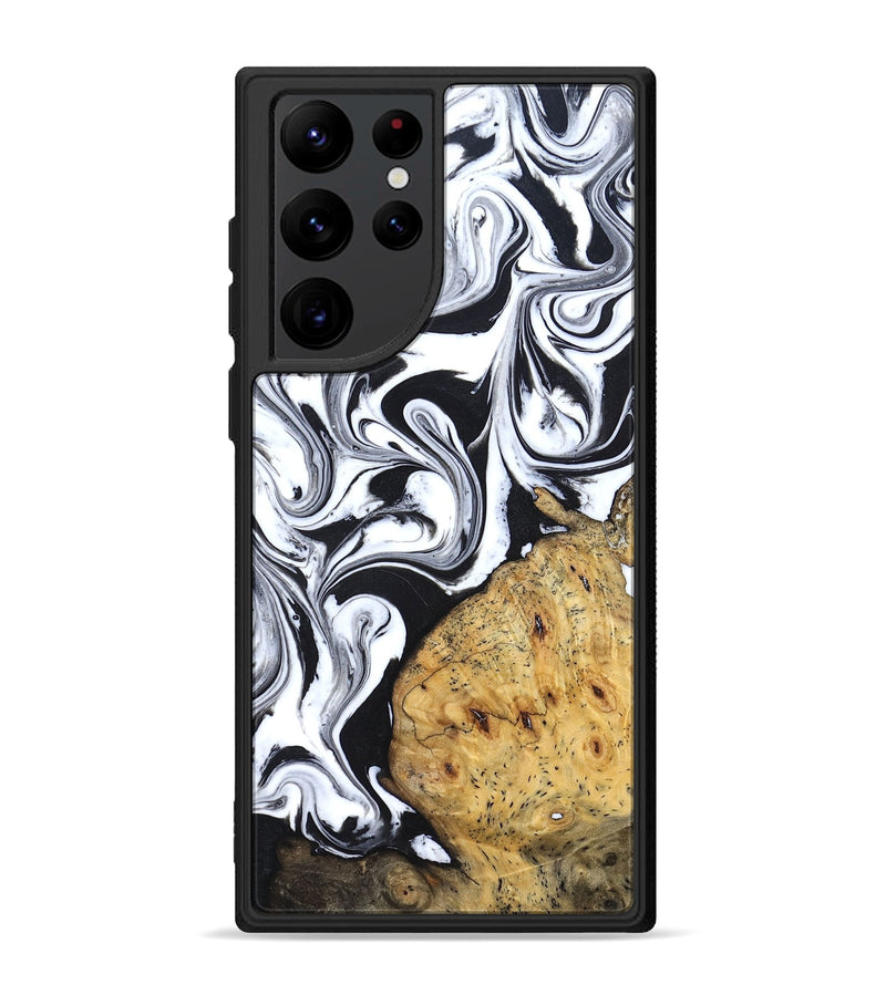 Galaxy S22 Ultra Wood Phone Case - Shameka (Black & White, 827628)