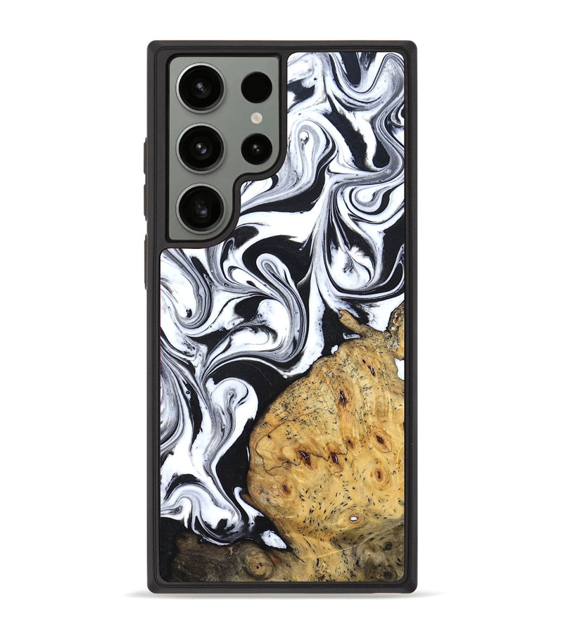 Galaxy S23 Ultra Wood Phone Case - Shameka (Black & White, 827628)