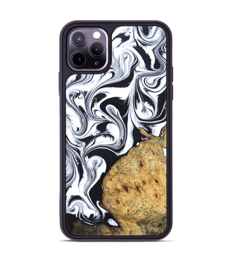 iPhone 11 Pro Max Wood Phone Case - Shameka (Black & White, 827628)