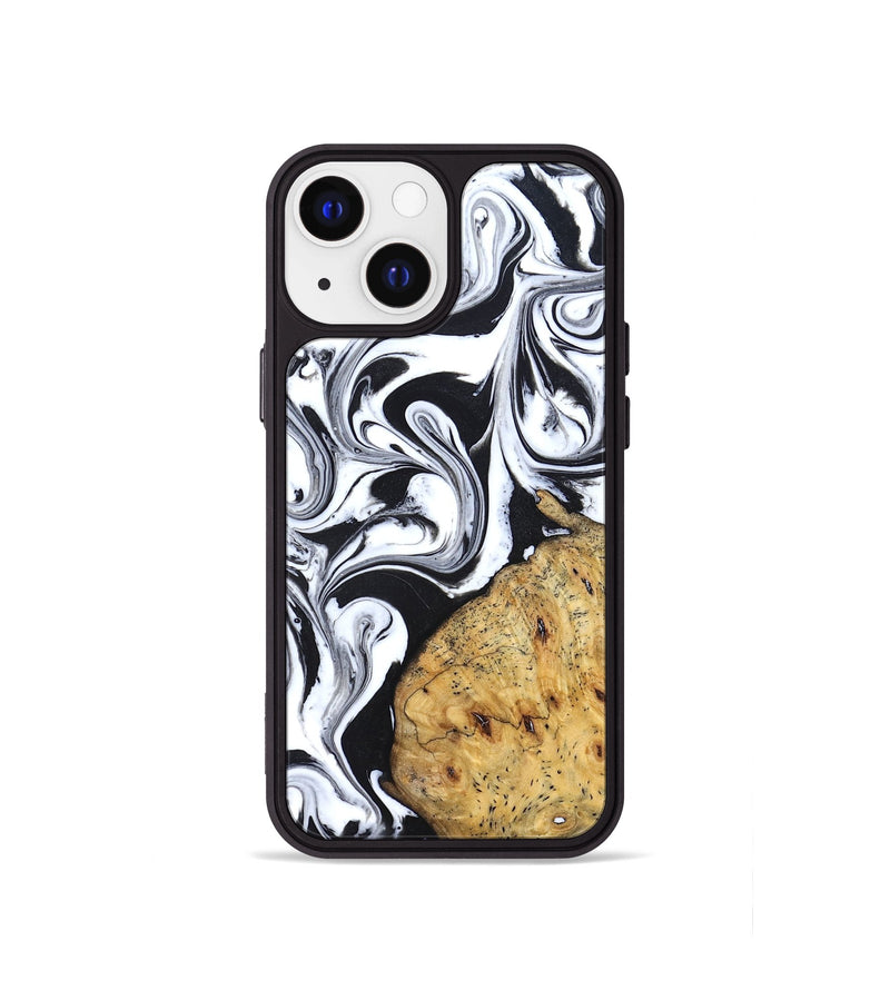 iPhone 13 mini Wood Phone Case - Shameka (Black & White, 827628)