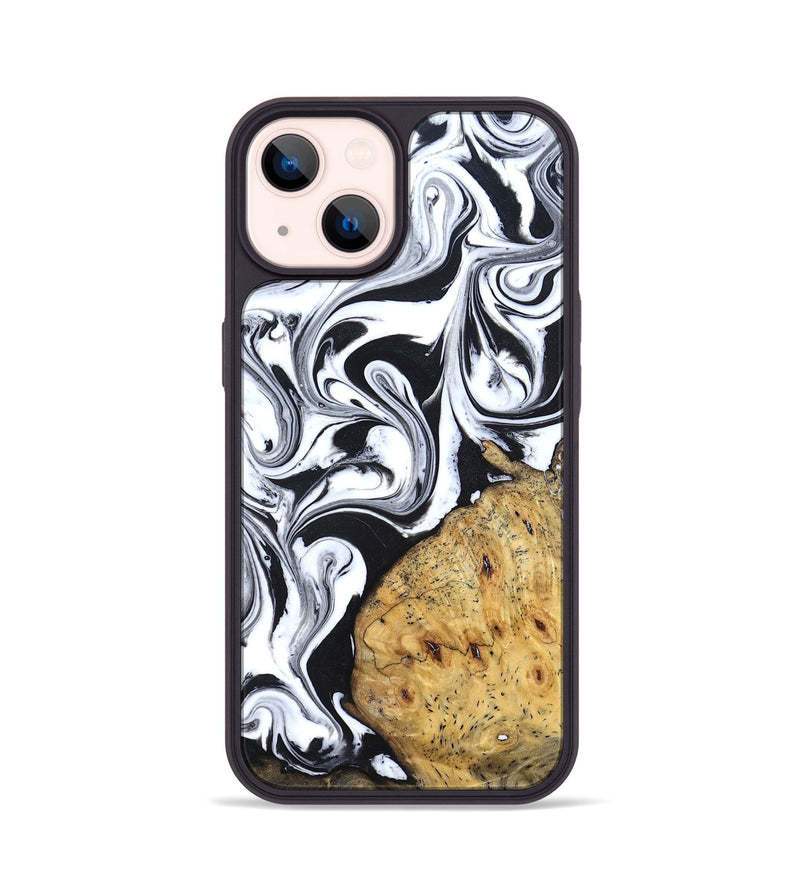 iPhone 14 Wood Phone Case - Shameka (Black & White, 827628)