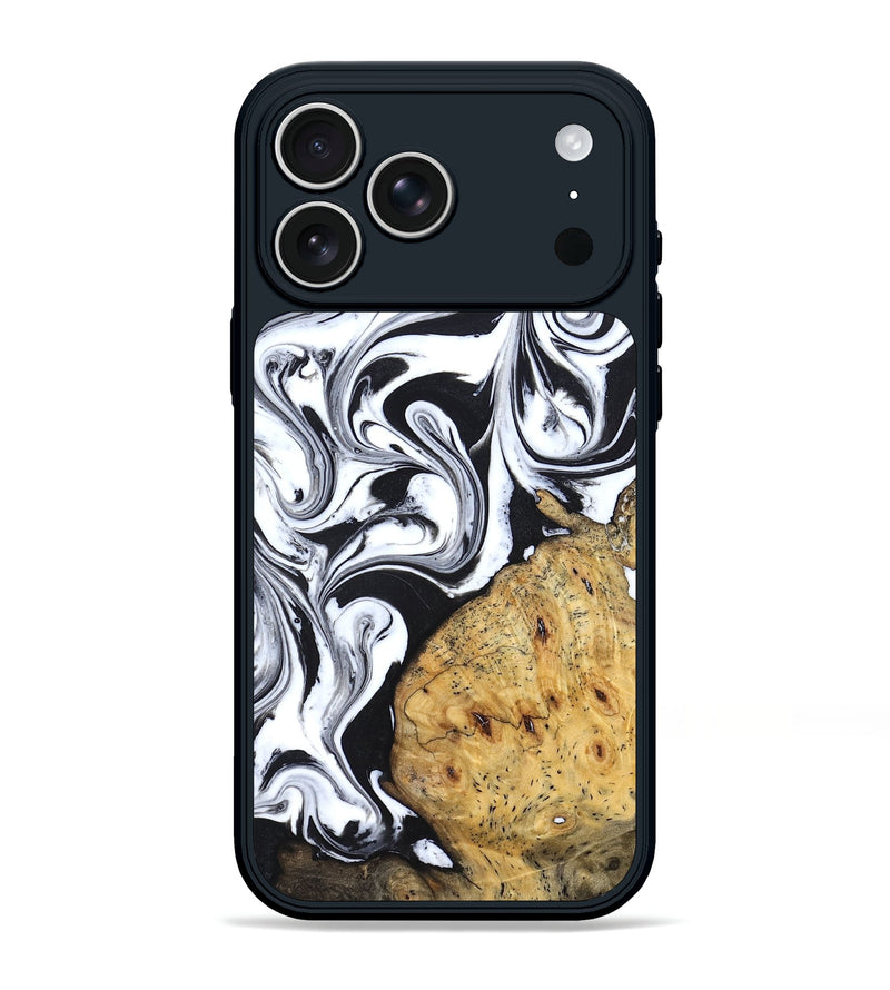 iPhone 17 Pro Max Wood Phone Case - Shameka (Black & White, 827628)