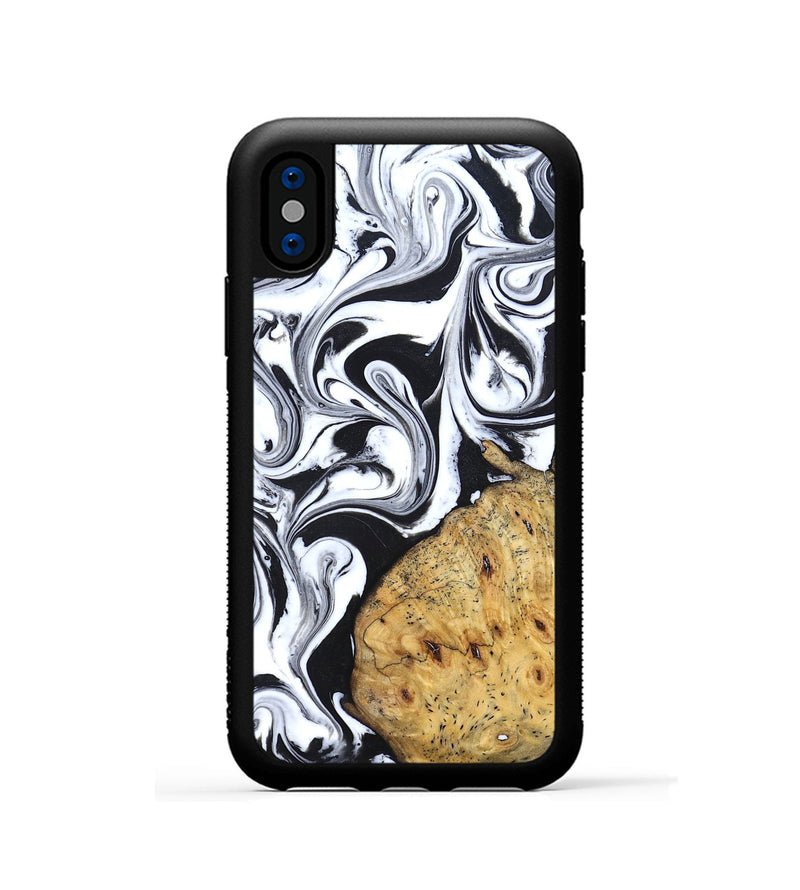 iPhone Xs Wood Phone Case - Shameka (Black & White, 827628)