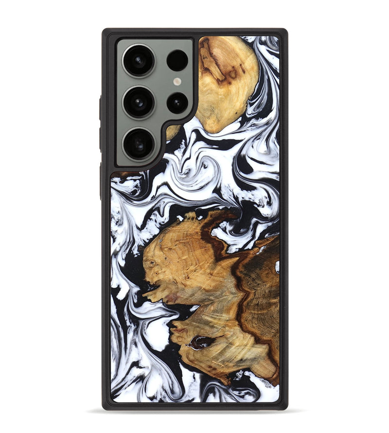 Galaxy S23 Ultra Wood Phone Case - Autumn (Black & White, 827629)