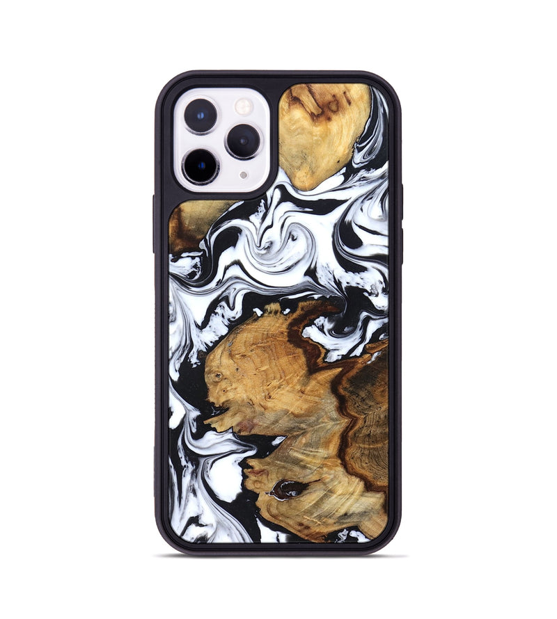 iPhone 11 Pro Wood Phone Case - Autumn (Black & White, 827629)