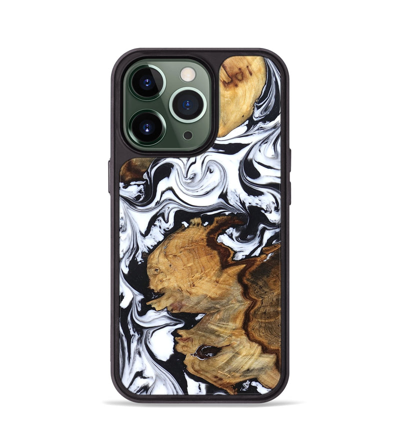 iPhone 13 Pro Wood Phone Case - Autumn (Black & White, 827629)