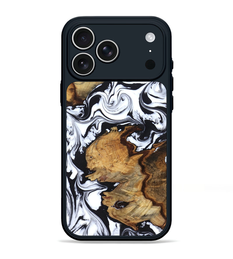 iPhone 17 Pro Max Wood Phone Case - Autumn (Black & White, 827629)