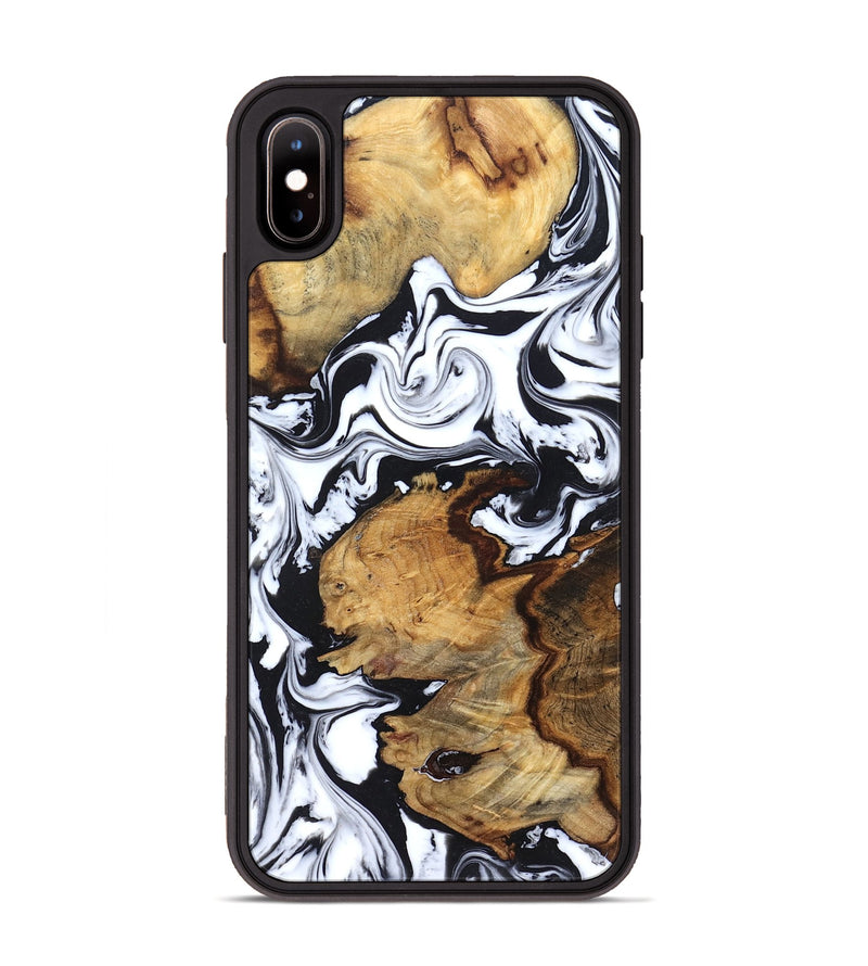 iPhone Xs Max Wood Phone Case - Autumn (Black & White, 827629)