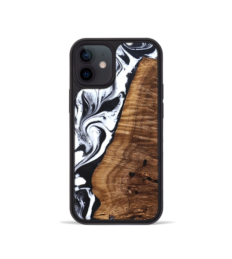 iPhone 12 mini Wood Phone Case - Lee (Black & White, 827630)