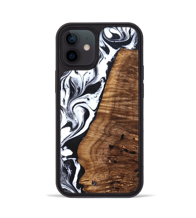 iPhone 12 Wood Phone Case - Lee (Black & White, 827630)