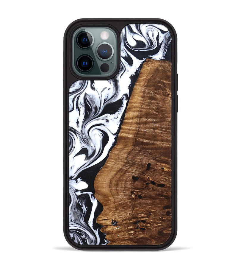 iPhone 12 Pro Max Wood Phone Case - Lee (Black & White, 827630)