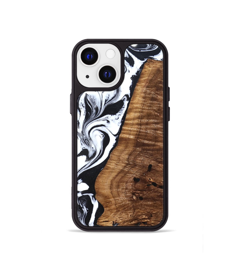 iPhone 13 mini Wood Phone Case - Lee (Black & White, 827630)