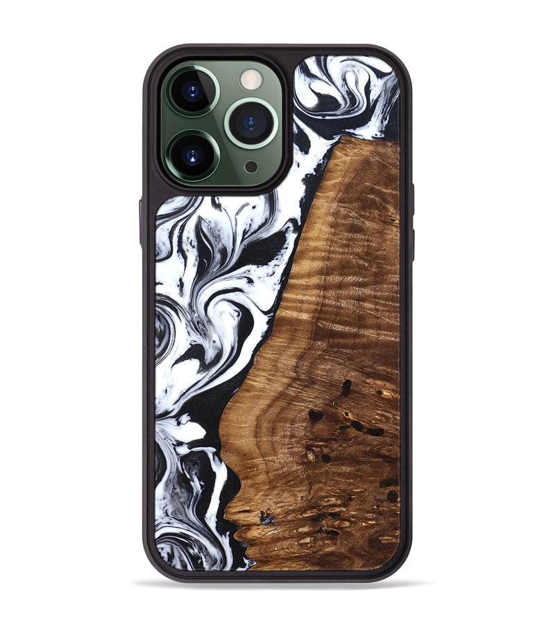 iPhone 13 Pro Max Wood Phone Case - Lee (Black & White, 827630)