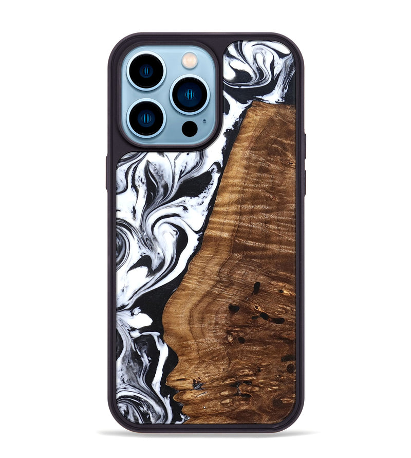 iPhone 14 Pro Max Wood Phone Case - Lee (Black & White, 827630)