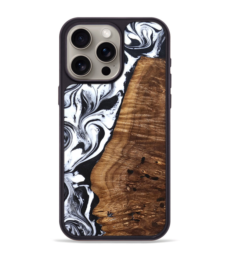 iPhone 15 Pro Max Wood Phone Case - Lee (Black & White, 827630)