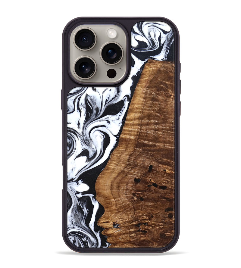 iPhone 16 Pro Max Wood Phone Case - Lee (Black & White, 827630)