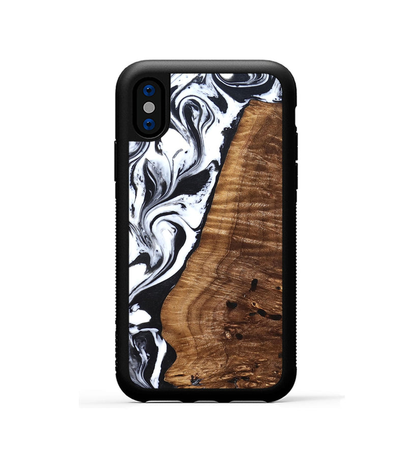 iPhone Xs Wood Phone Case - Lee (Black & White, 827630)