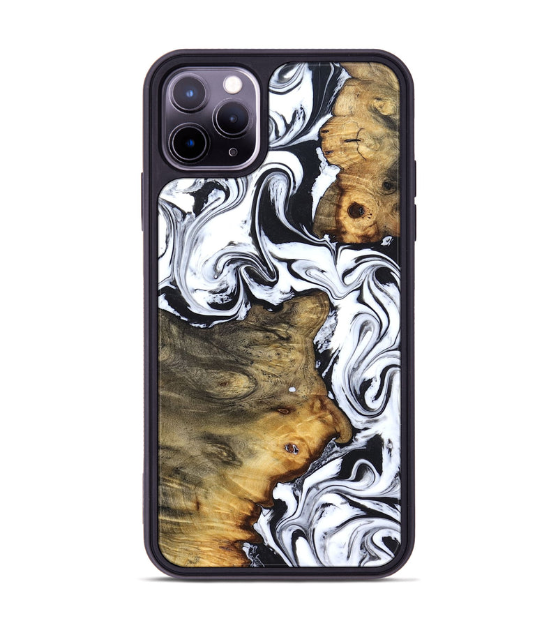 iPhone 11 Pro Max Wood Phone Case - Lorie (Black & White, 827631)