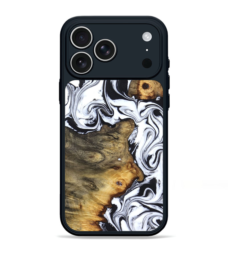 iPhone 17 Pro Max Wood Phone Case - Lorie (Black & White, 827631)