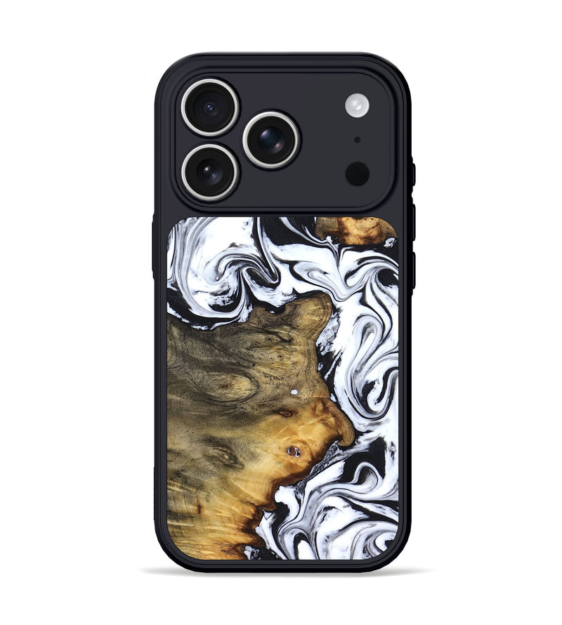 iPhone 17 Pro Wood Phone Case - Lorie (Black & White, 827631)