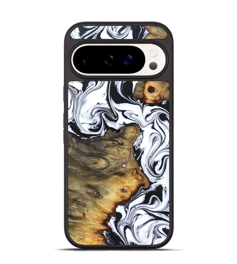 Pixel 9 Pro Wood Phone Case - Lorie (Black & White, 827631)