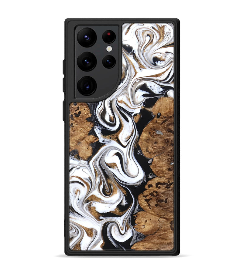 Galaxy S22 Ultra Wood Phone Case - Seamus (Black & White, 827632)