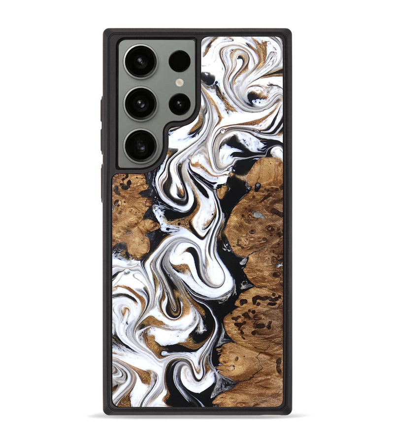 Galaxy S23 Ultra Wood Phone Case - Seamus (Black & White, 827632)