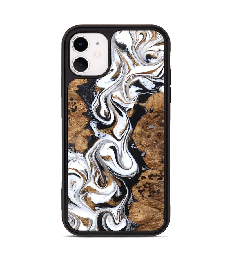 iPhone 11 Wood Phone Case - Seamus (Black & White, 827632)
