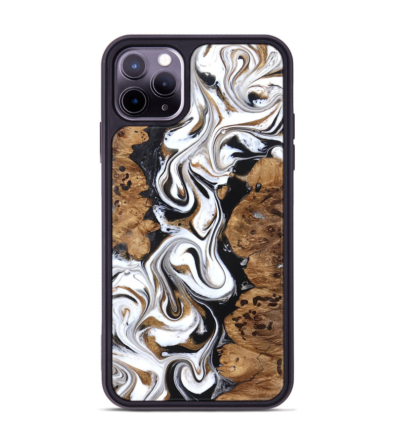 iPhone 11 Pro Max Wood Phone Case - Seamus (Black & White, 827632)