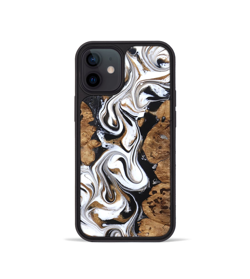 iPhone 12 mini Wood Phone Case - Seamus (Black & White, 827632)