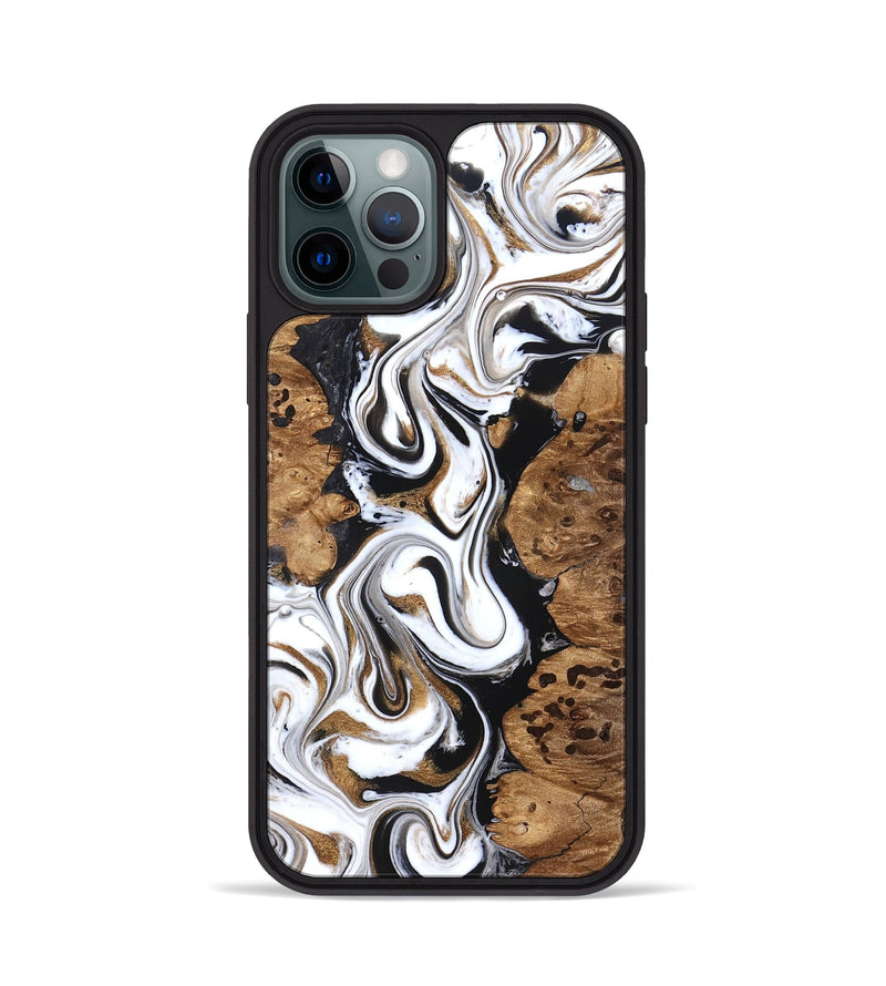 iPhone 12 Pro Wood Phone Case - Seamus (Black & White, 827632)
