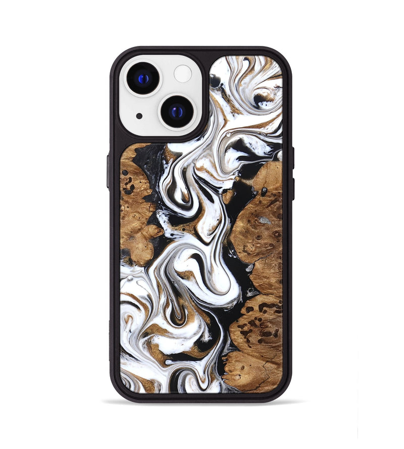 iPhone 13 Wood Phone Case - Seamus (Black & White, 827632)